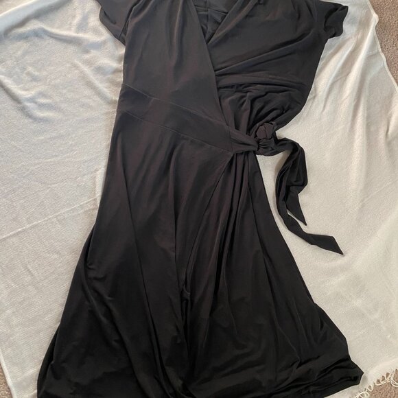 Lane Bryant Black Wrap Dress - Size 24 - Picture 5 of 6